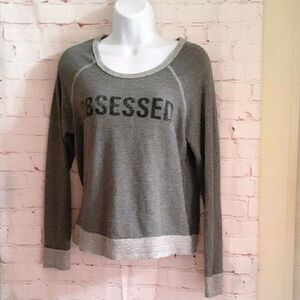 Sundry Gray Oversized "Obsessed" Graphic Sweatshirt sz.0/XS MSRP $72